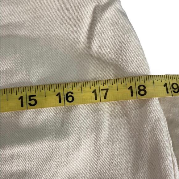 Ann Taylor High Rise Denim Midi Pencil Skirt Womens 8P Cream Stretch Slit Classy - Picture 10 of 12